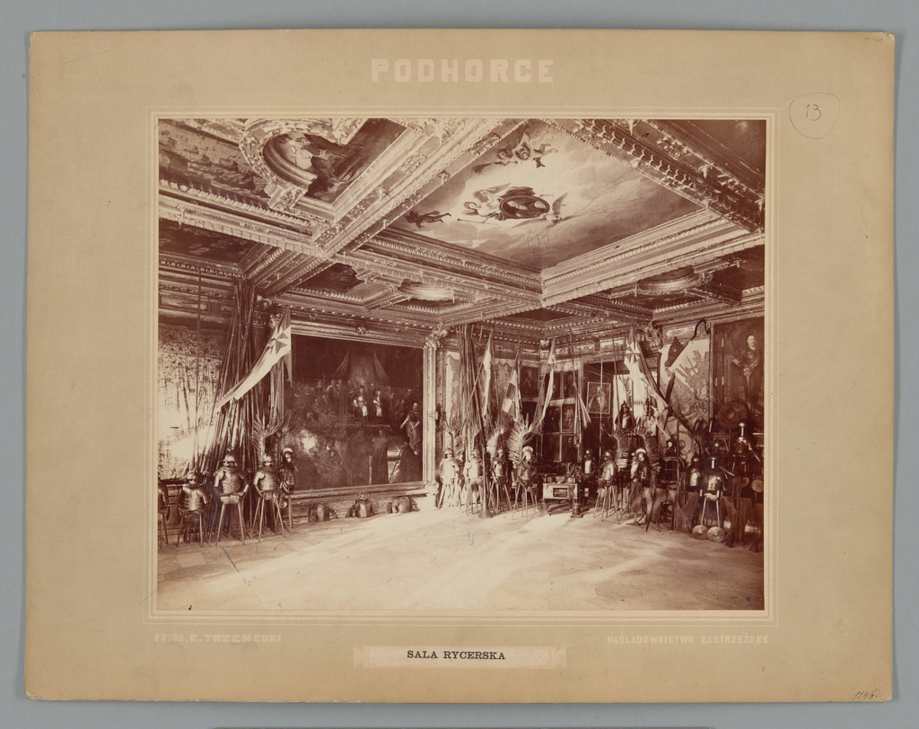 Лицарська зала в Підгорецькому палаці, 1880-ті роки.