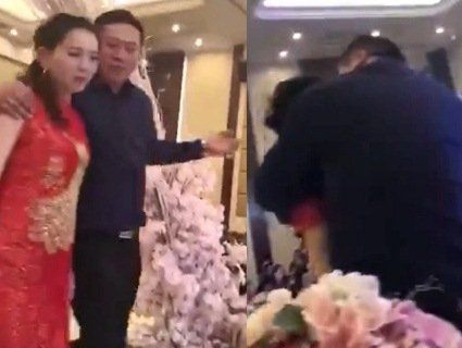 Китаєць зіпсував весілля сина, поцілувавши наречену взасос (відео)