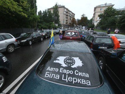 Водії на «євробляхах» заблокували центр Києва