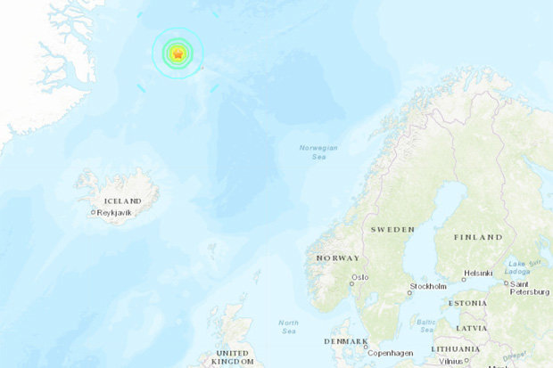 Епіцентр землетрусу в Норвегії
