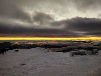 «Жовте прорізає сіре»: гіпнотичний схід сонця у зимових Карпатах (фото)