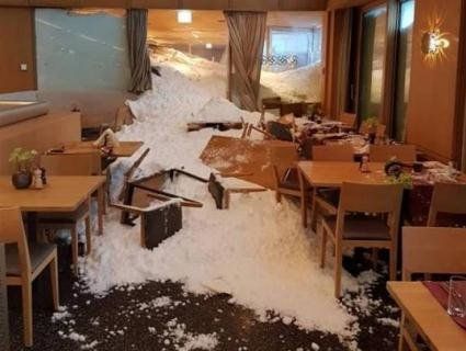 300-метрова стіна снігу обрушилася на готель у Швейцарії (фото, відео)