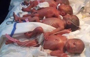 За дев’ять хвилин жінка народила шістьох дітей
