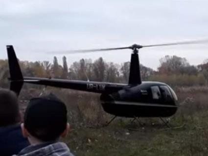 На Рівненщині наробив фурору приватний вертоліт «цементного барона» (відео)