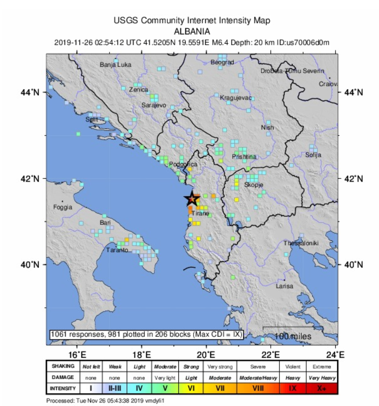 Землетрус в Албанії