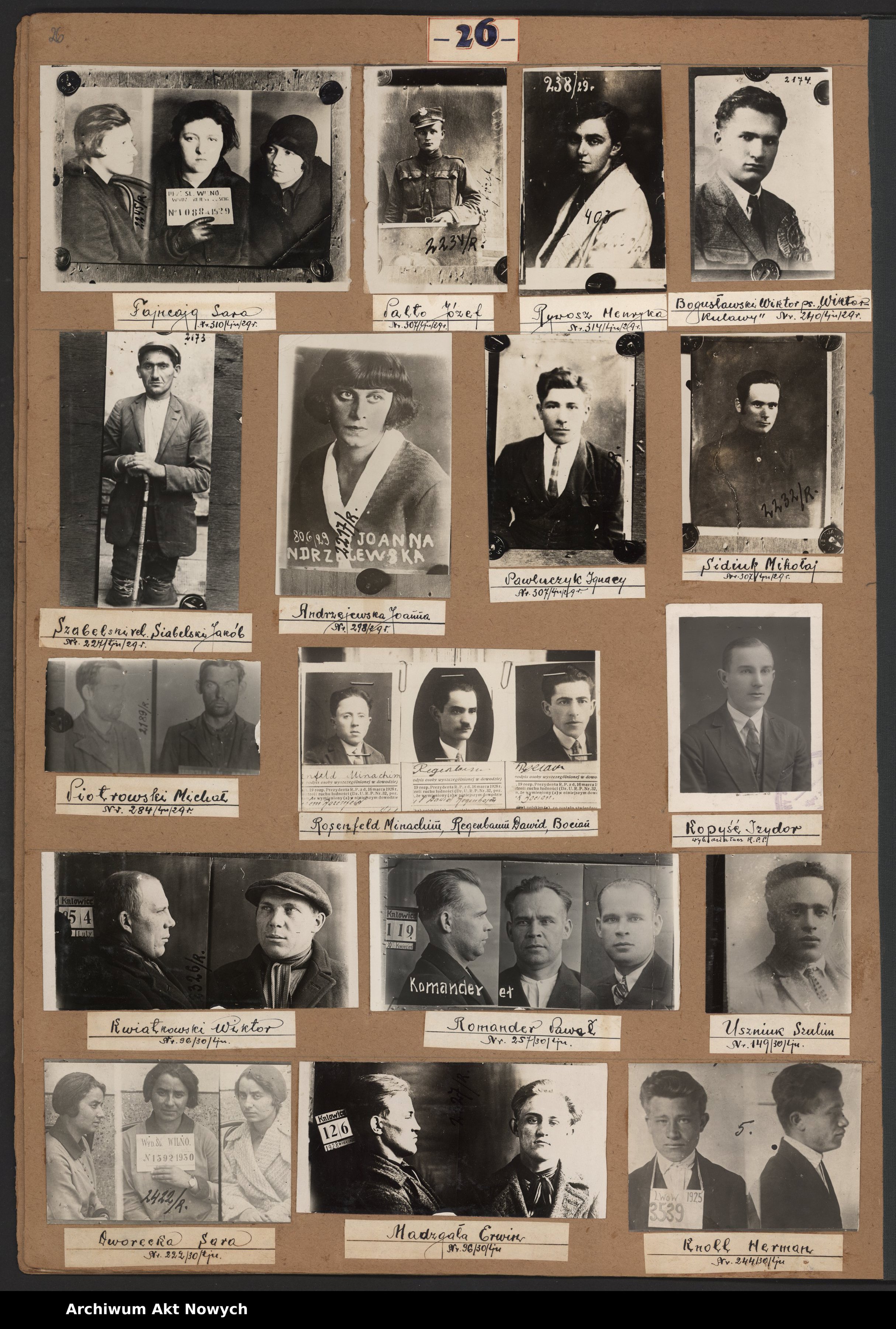 Фотографії фальшивомонетчиків, яких розшукували на території Волинського воєводства