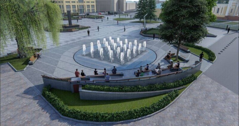 Проект фонтану на Театральному майдану Луцька