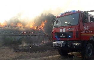 На Харківщині - масштабна пожежа: горить 80 га лісу