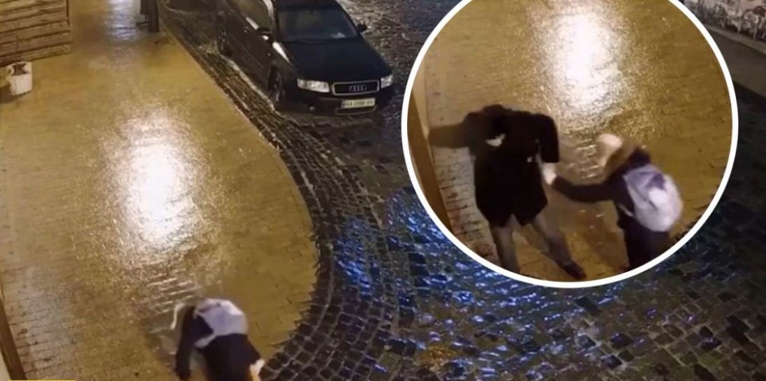 У Києві школярка, що падала на Андріївському узвозі через  ожеледь, стала зіркою