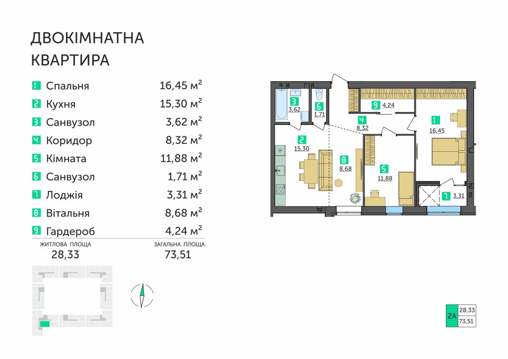Приклад планувань квартир в ЖК 