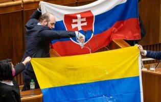 У Словаччині депутат облив водою прапор України: що відомо