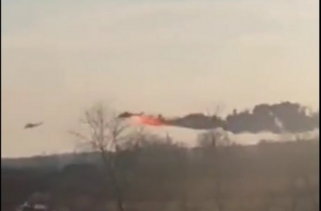 Відео падіння російського гелікоптера, збитого українцями