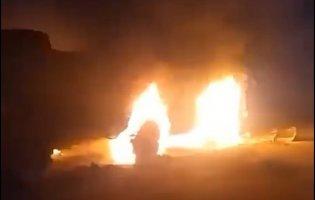 На Харківщині захисниця підпалила коктейлем Молотова БТР