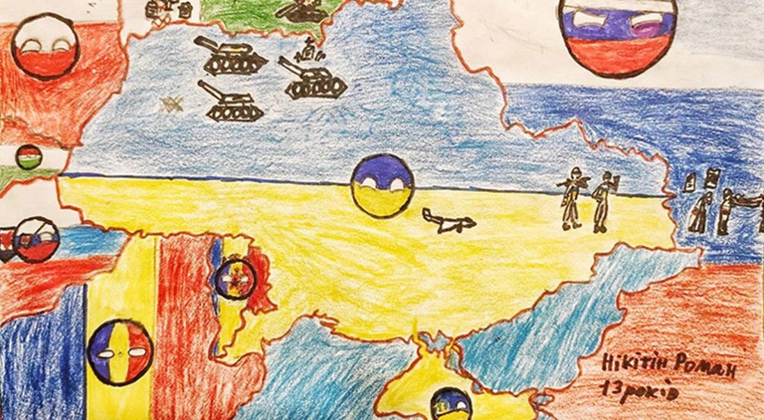«Немає путіна. Єдина Україна». Як діти малюють війну з Росією
