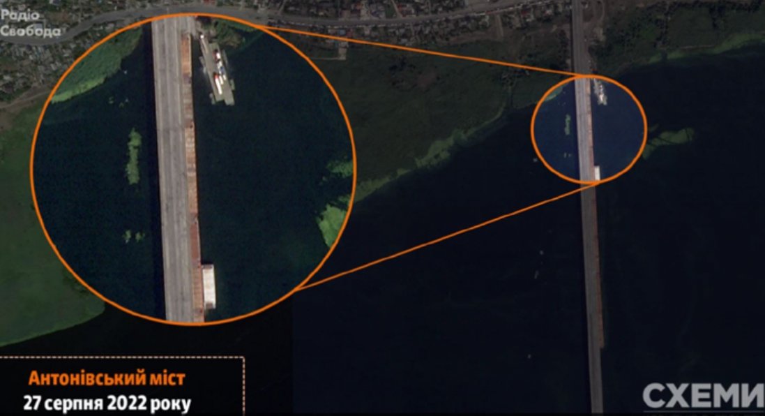 Біля Антонівського мосту росіяни будують понтонну переправу: є супутникове фото