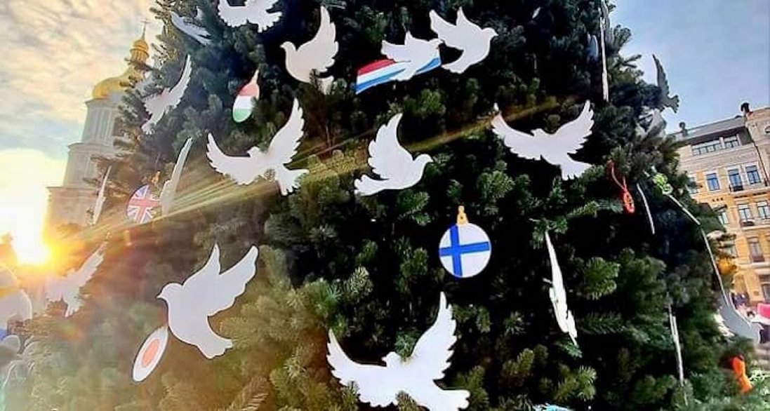 У Києві продали голубів із «ялинки незламності», щоб підтримати ЗСУ