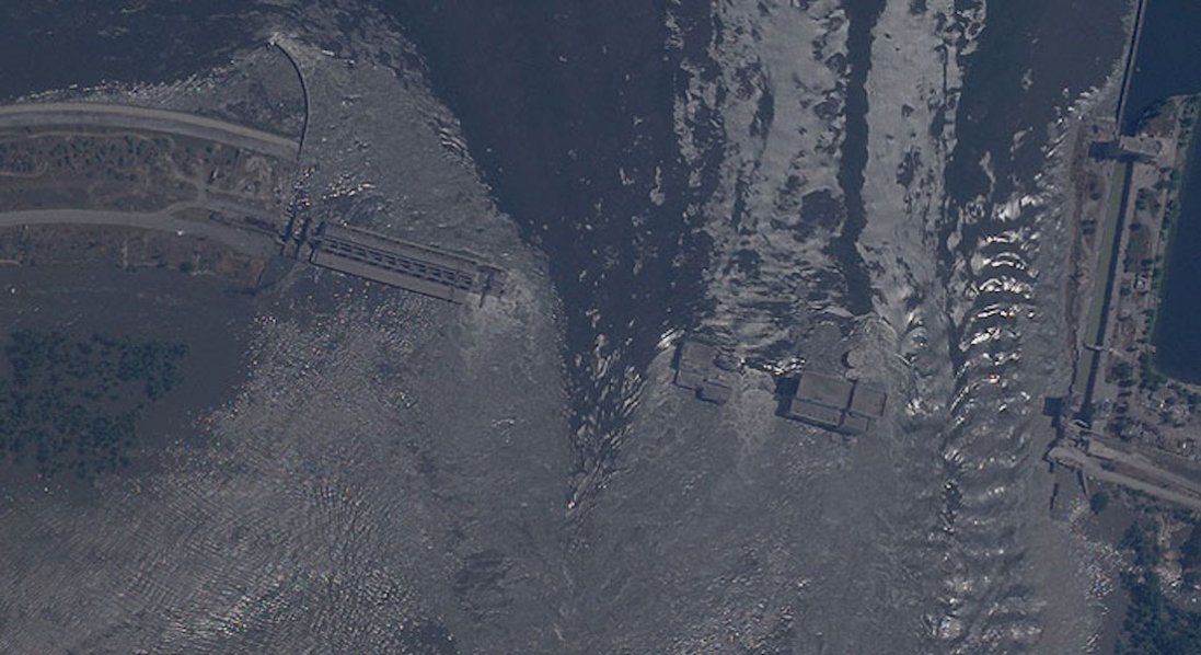 З'явилося супутникове фото знищеної Каховської ГЕС