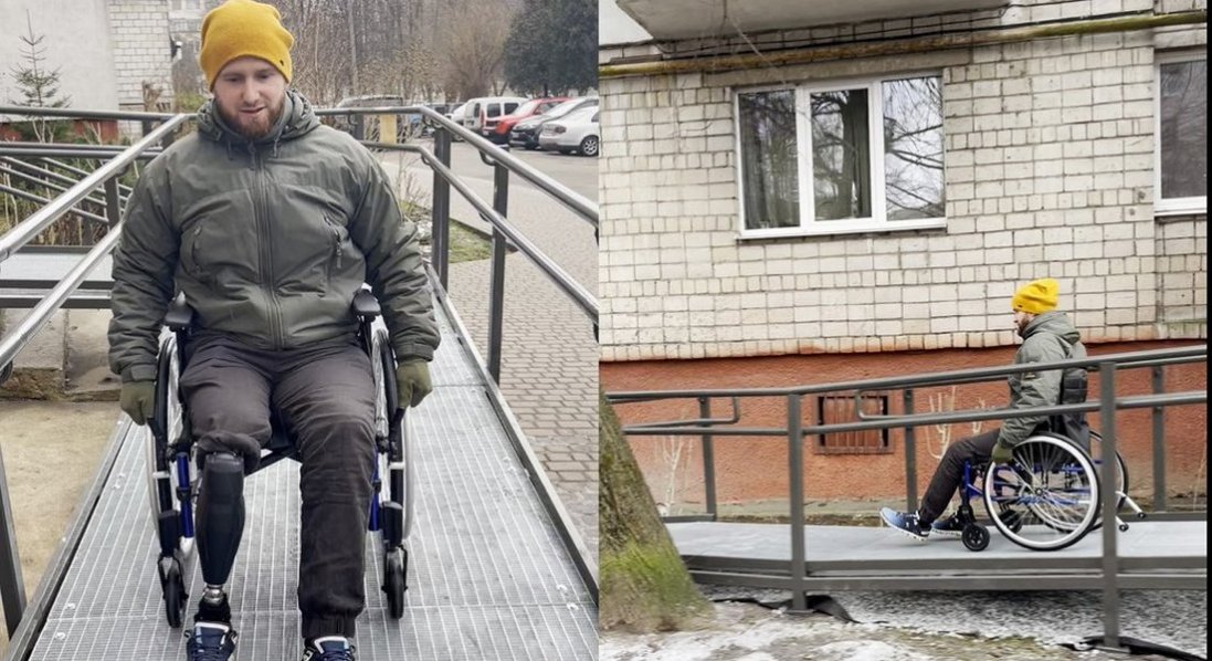 Мешканці були проти: у Львові завершили монтаж пандуса для військового