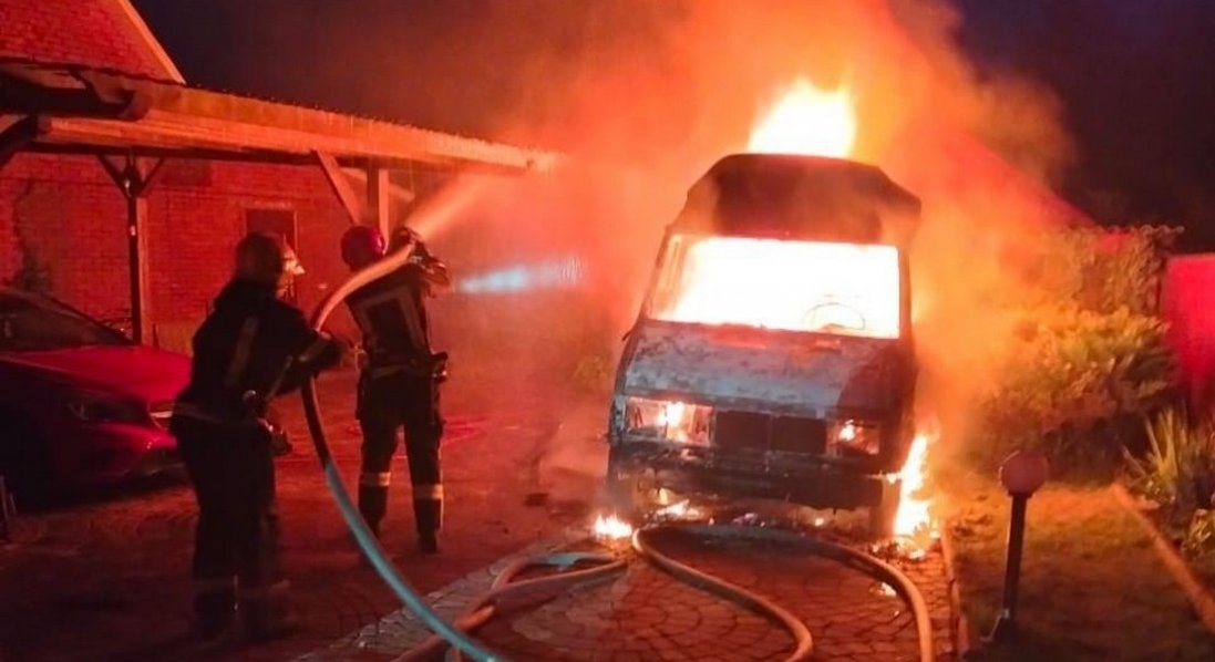 У Ковелі горів мікроавтобус