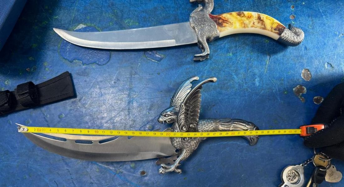 Через «Ягодин» іноземець намагався провезти холодну зброю і предмети старовини