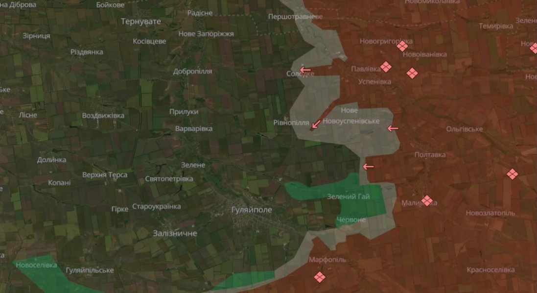 Біля чотирьох населених пунктів на Запоріжжі українські військові відступили з деяких позицій