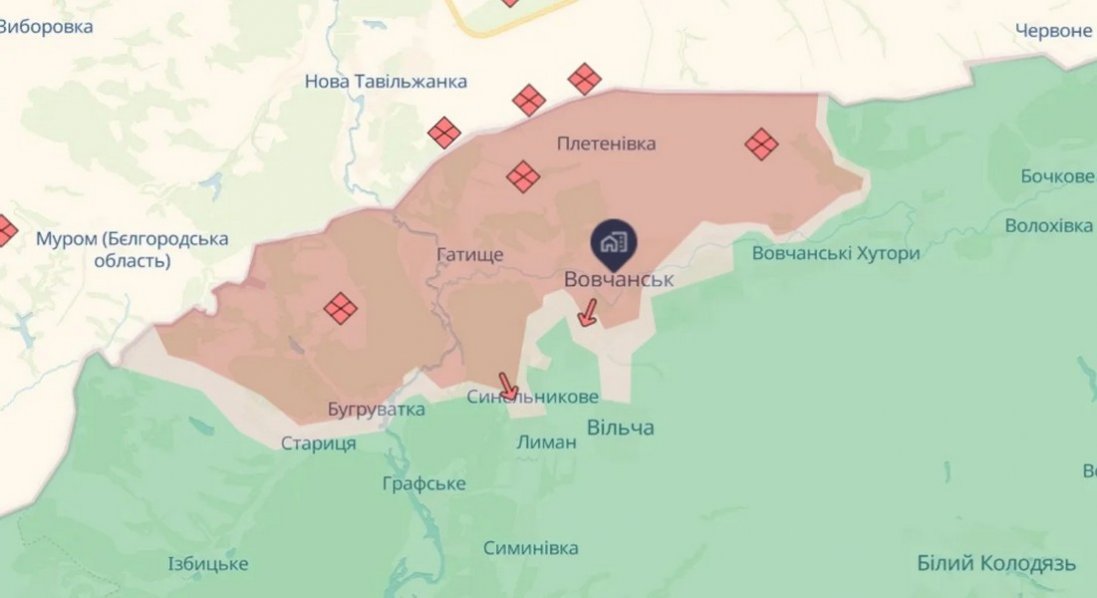 Війська рф мають просування у Вовчанську