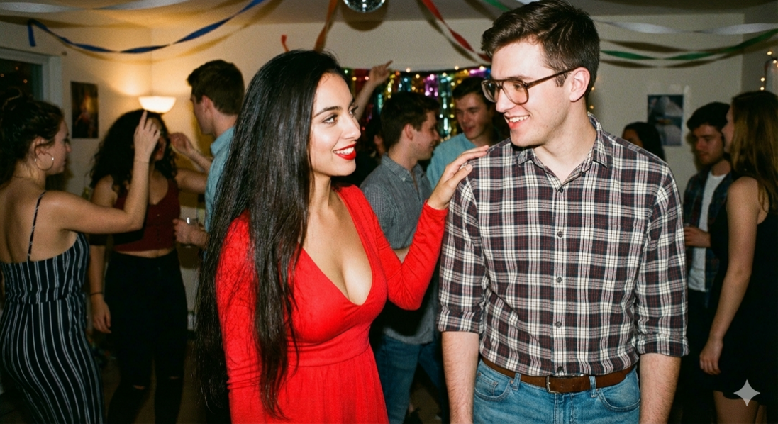 Спокусниця з глибоким декольте